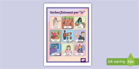 Affiches : Verbes finissant par "ir"