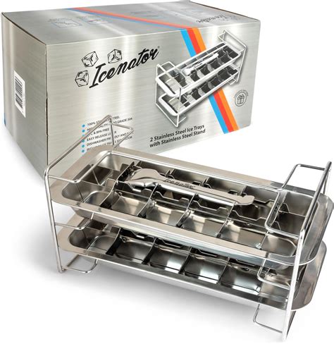 Amazon.com: Onyx 18/8 Stainless Steel # ICE001 18 Slot Ice Cube Tray ...