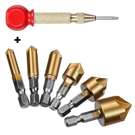 Buy Countersink Drill BitCenter Punch, Baban Countersink Drill Bit Set ...