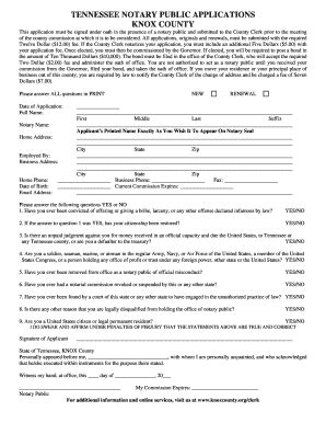 Knox County Notary - Fill and Sign Printable Template Online