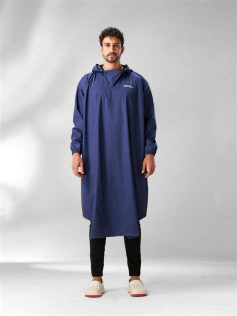 AdventurePro Reusable Blue Fabric Rain Poncho AZ31
