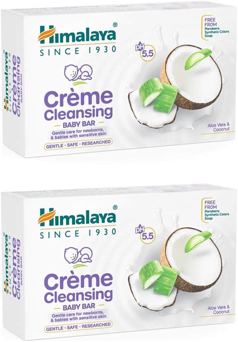 Himalaya Creme Cleansing Baby Bar | pH 5.5|125G Pack of 2|with Coconut ...