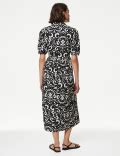 Buy Pure Cotton Printed Midi Shirt Dress at Marks & Spencer