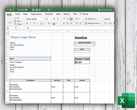 Image result for Excel File Invoice