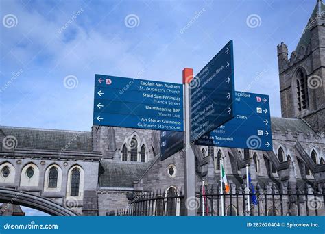 Dublin Direction Sign for Tourists Editorial Stock Image - Image of ...