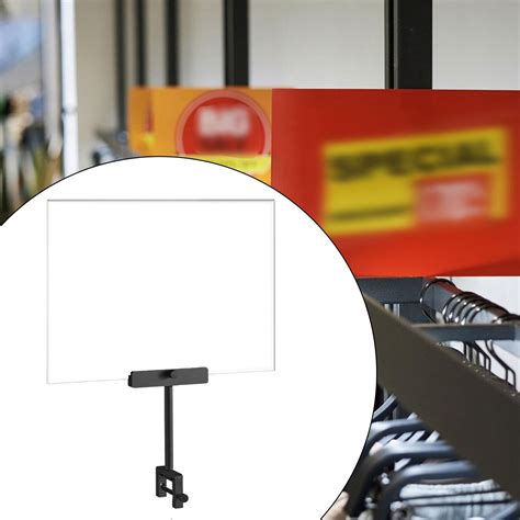 Acrylic Sign Holder with Clamp for Office Hangrails and Tubes Clothing ...