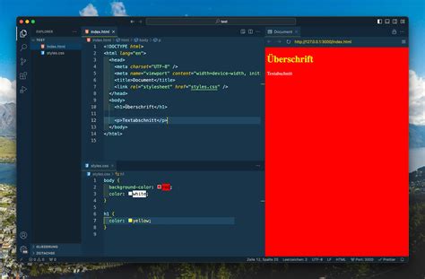 Visual Studio Code HTML Deutsch 的图像结果