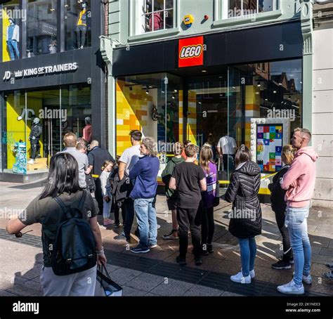 People queuing to enter the new Lego Store on Grafton Street, Dublin ...