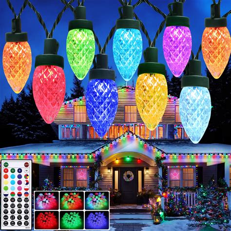 Joomer C9 Christmas String Lights, 32FT 50 LED Color Changing RGB ...