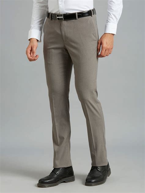 Grey Checks Poly Viscose Elastane Auto Fit Formal Cross Pocket Trouser