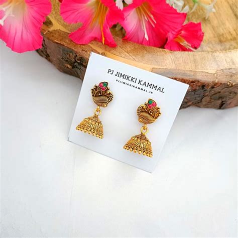 Premium Traditional Matte Jhumka Earrings | PJ Jimikki Kammal