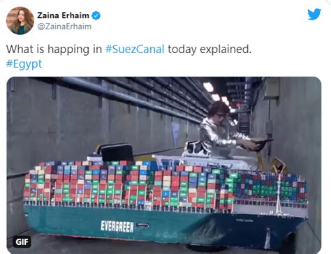 The ship isn't moving in Suez Canal, but social media memes are