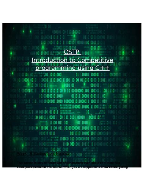 Competitive Coding QSTP - QSTP Introduction to Competitive programming ...