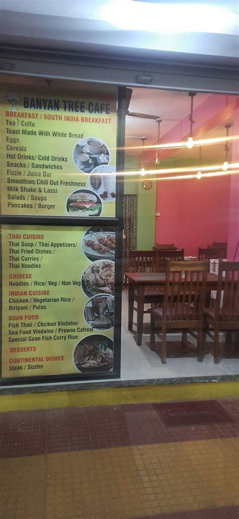 Menu at Banyan tree restaurant, Canacona, 227C+8XC