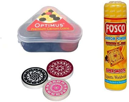 Optimus® Premium Carrom Combo H - 250 gm Disco Carrom Powder 1 Set ...