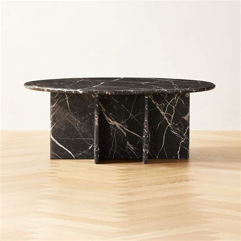 Black Marble Coffee Table Round