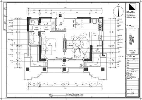 家装CAD图纸[161],现代风格3室2厅样板房CAD施工图全套-齐生设计职业学校