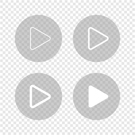 Play icon on transparent background flat vector illustration for web ...