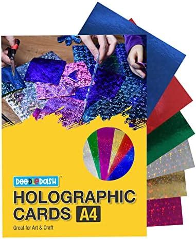 Holographic Card A4 Silver Rainbow Card Metallic Holographic Paper ...