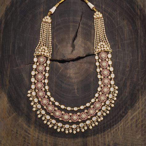 Royal Kundan Necklace | Traditional Long Kundan Necklace Set