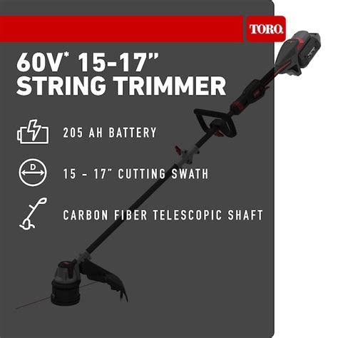 Toro Flex-Force 60-volt max 17-in Telescopic Shaft Battery String ...