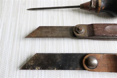 Vintage Stanley Sliding T Bevels 10 No.25 and PAT 3-16-97 and Crown Awl ...