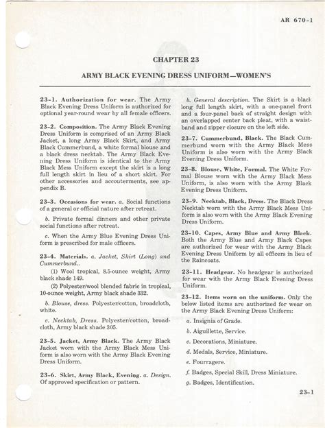 AR 670-1, Chapters 12 Through 25, Part III, Army Uniform Regulations ...