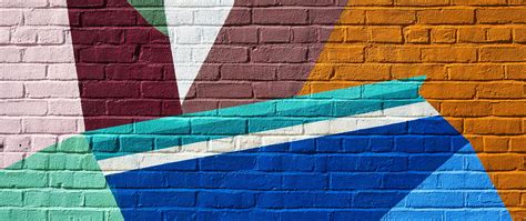 Download wallpaper 2560x1080 bricks, wall, paint, shapes, texture dual ...