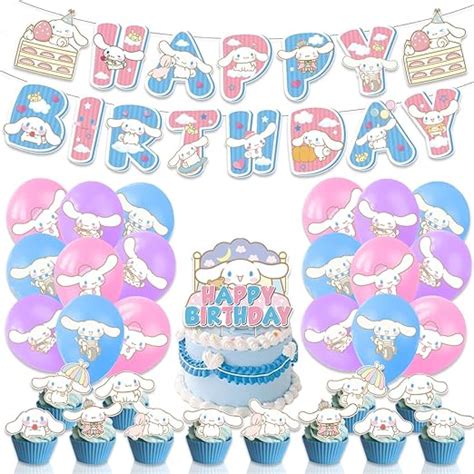 Cinnamoroll party decorations, Cinnamoroll Birthday Supplies Including ...