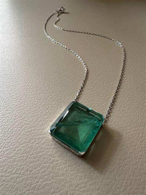 Green big tablet necklace – Dhora India