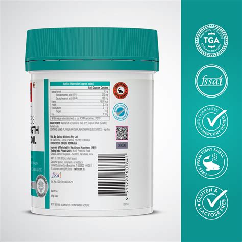 Swisse Ultiboost Odourless High Strength Wild Fish Oil 1500 mg, 90 ...