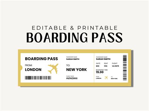 Printable Plane Ticket Template | Fanny Printable