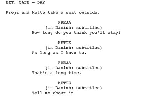 Image result for Script Dialougue Format