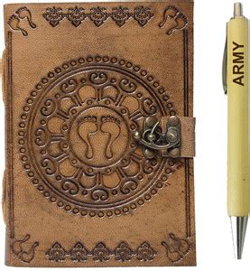 DI-KRAFT Leather Handmade Embossed Printed C-Lock Diary A5 Diary ...