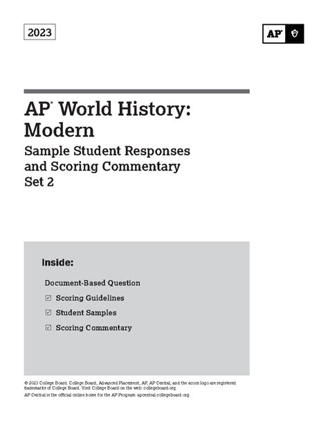Sample DBQ Responses 2023-24 - 2023 AP ® World History: Modern Sample ...