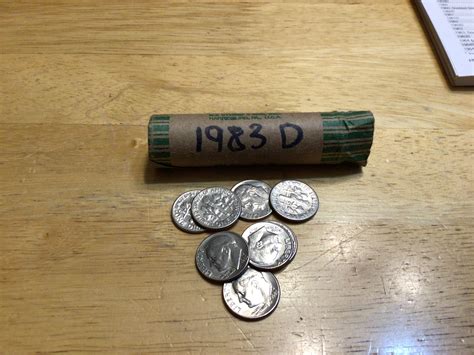 1983 D, 1 Roll Roosevelt Dimes, Circulated, from Bank Rolls, Free ...