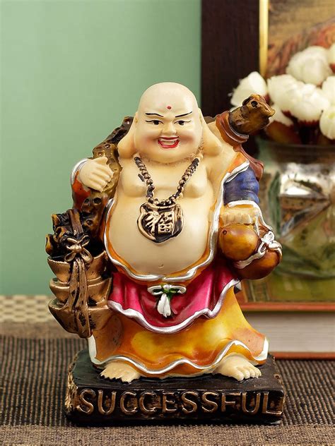 TIED RIBBONS Laughing Buddha Statue Figurine Showpiece for Wall Shelf ...