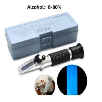 Handheld 0-80% Alcohol Refractometer ATC Spirits Tester (Single scales ...