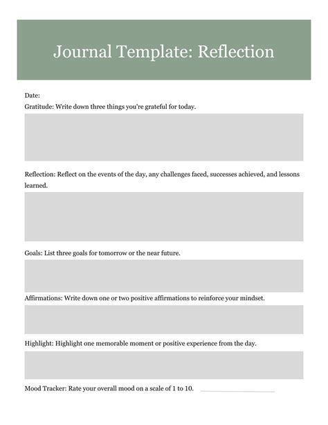 Daily Reflection Journal Template Prompt - Etsy