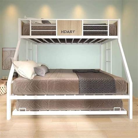 REGENT CRAFT Metal Bunk Bed Twin/Queen Size, Heavy Duty Metal Bed Frame ...