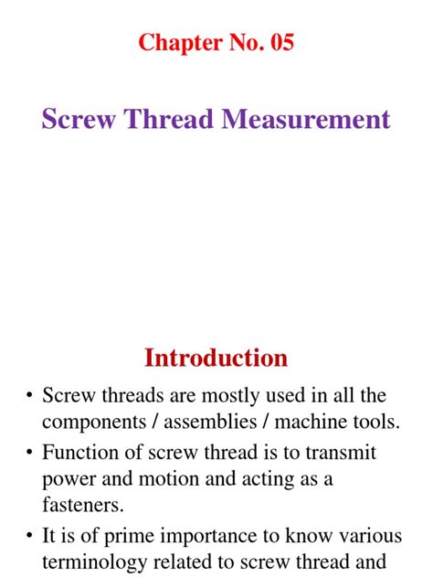 Screw Thread Measurement | PDF | Screw | Helix