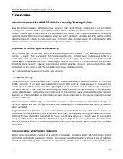 Features of OWASP Mobile Security Testing Guide 的图像结果