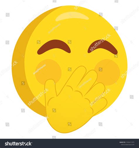 Head Hand Over Mouth Emoji Icon: เวกเตอร์สต็อก (ปลอดค่าลิขสิทธิ์ ...