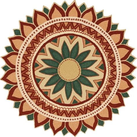 Buy Walldesign Glowing Dahlia Flower - Red Rangoli Floor Sticker - for ...