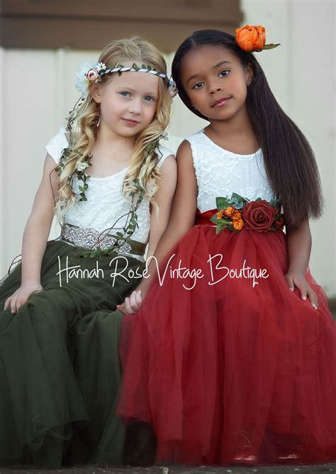 Olive Green Flower Girl Dresses by Hannahrosevintageboutique.com