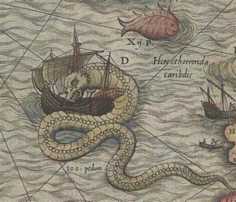 This 16th-century map is teeming with sea monsters. Most are based on a ...