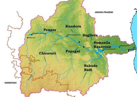 Pennar - Smaller Rivers of India flowing towards East - Geography Notes