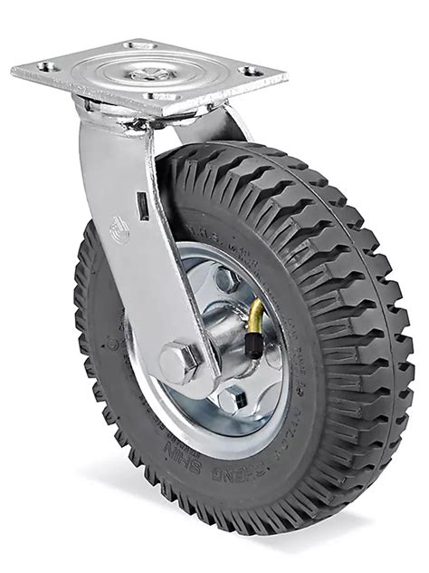 Pneumatic Caster - Swivel, 8 x 2 1/2", Black H-3328BL-S - Uline