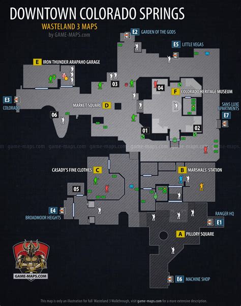 Downtown Colorado Springs Map with Walkthrough - Wasteland 3