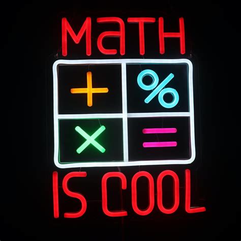 Math Is Cool Neon Sign, Math Lover Led Neon Light, Bookish LED Signs ...